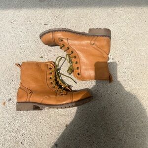 NWOT Warm Brown Lace-Up Combat Boots